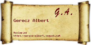 Gerecz Albert névjegykártya