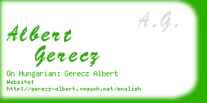 albert gerecz business card